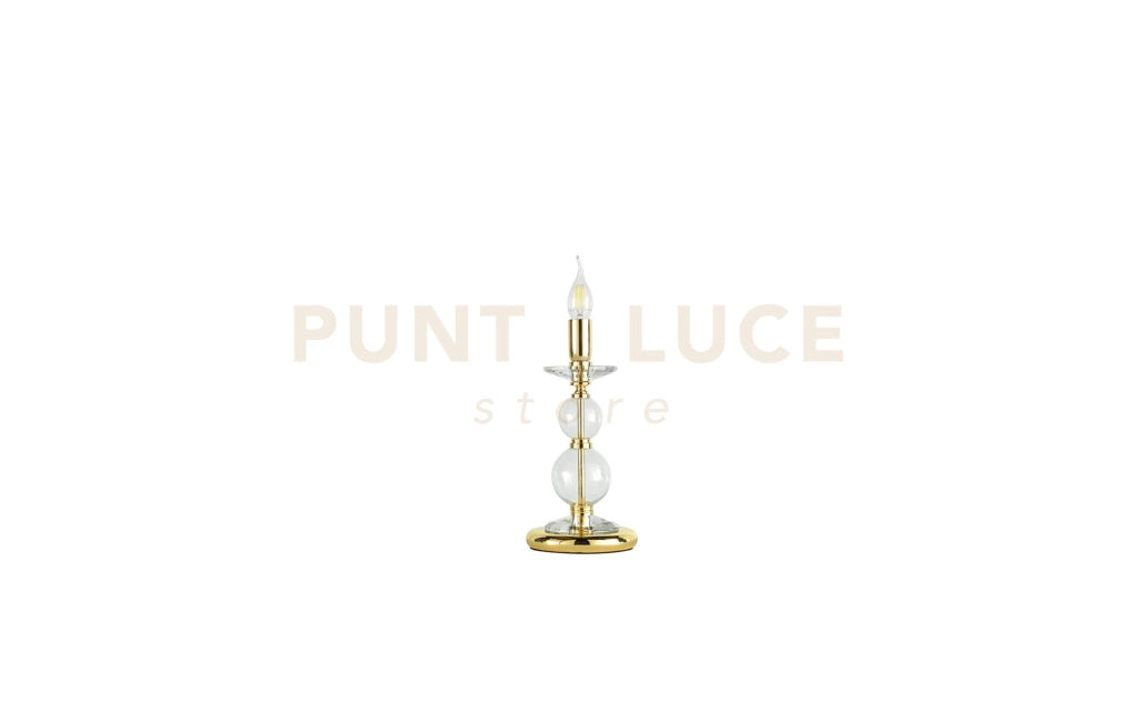 LUMETTO VIVALDI 1 LUCE TRASPARENTE ORO ATTACCO E14 D.14CM