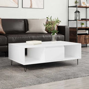 Tavolino da Salotto-Tavolino da soggiorno-Tavolo Bianco 104x60x35 cm in Legno Multistrato 276417