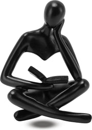 Decorazione Moderna per Casa Denker Statua per Donna - Scultura d'Arte Abstracta da Collezione - Statua Decorativa per Libreria (Nero)