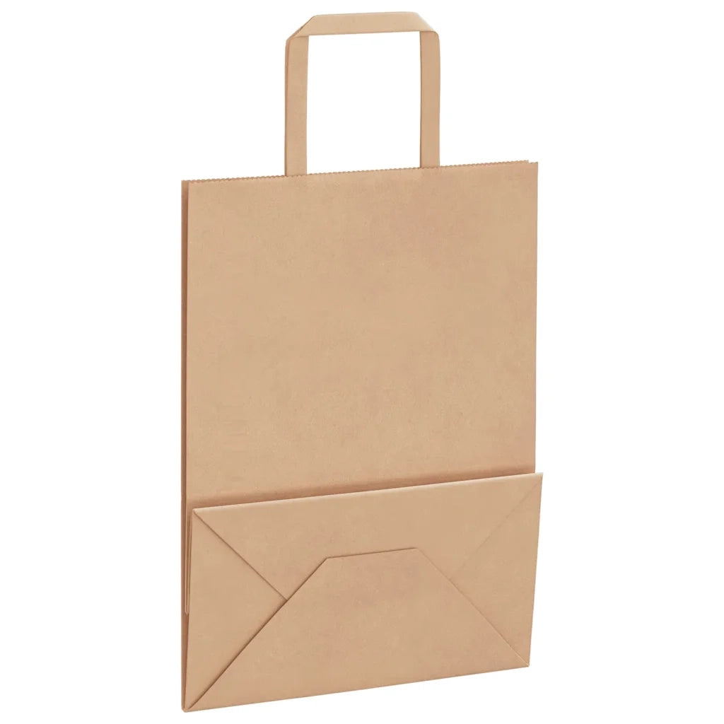 vidaXL Sacchetti di Carta 250 pz con Manici Marrone 21x11x28 cm