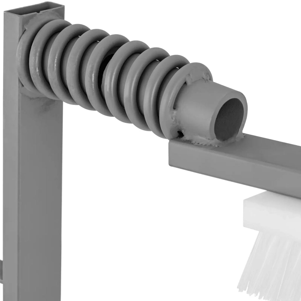 Spazzola per mucche con 2 teste 50 x 10 cm per uso interno ed esterno con molla in legno e ferro grigia 14_0008438