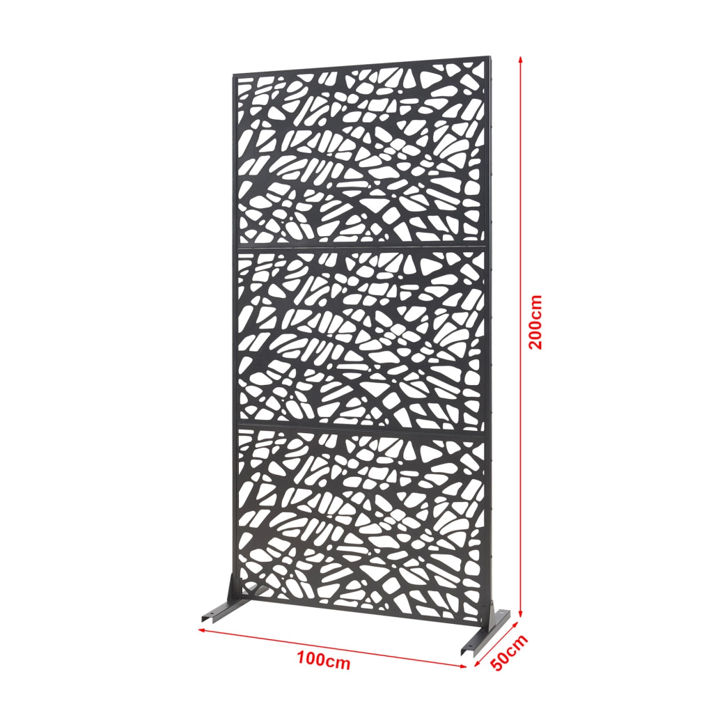 Pannello Divisorio Poskind Struttura Traforata in Acciaio 200 x 100 cm Nero casa.pro