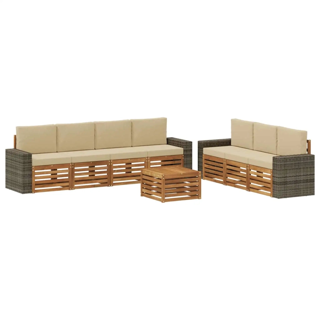 Set divani 8 pz Legno di Acacia Massello 3384129