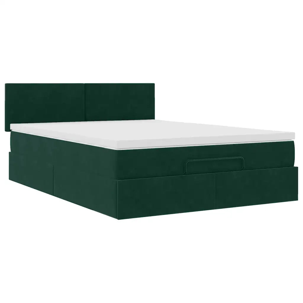 Struttura Letto Pouf con Materasso 140x200 cm in Velluto 3312557