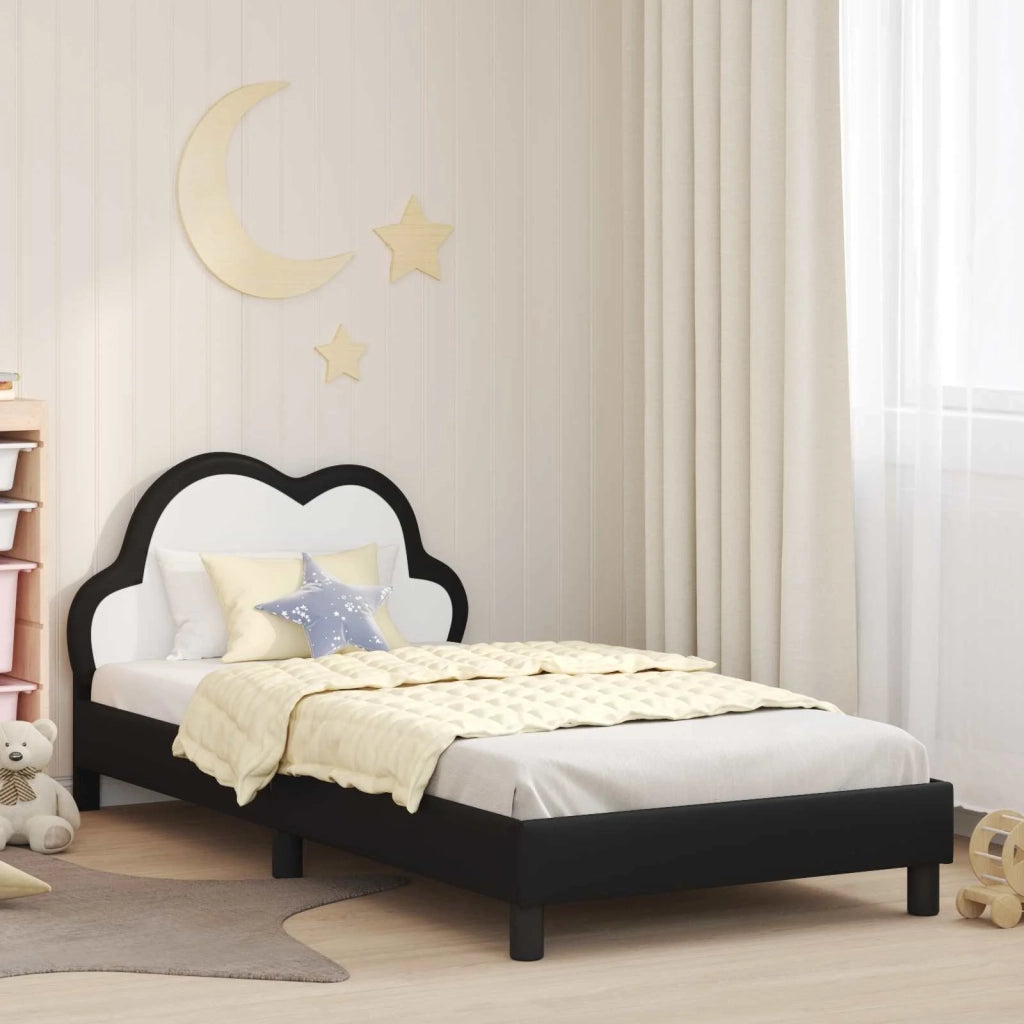 Struttura letto bambini con testata Nero 90 x 190 cm PU 42011184