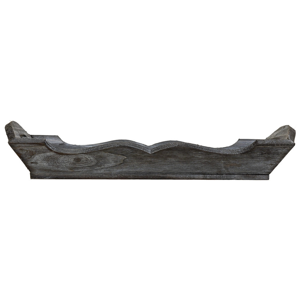 Vassoio in legno grigio 32x20x4/6,5h