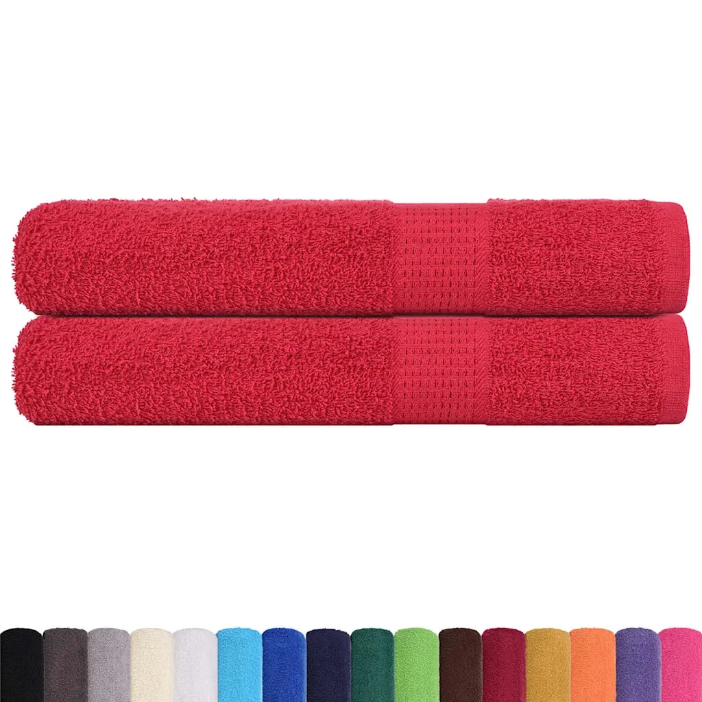 vidaXL Asciugamani 2 pz Rossi 100x200 cm 360 g/m² 100% Cotone