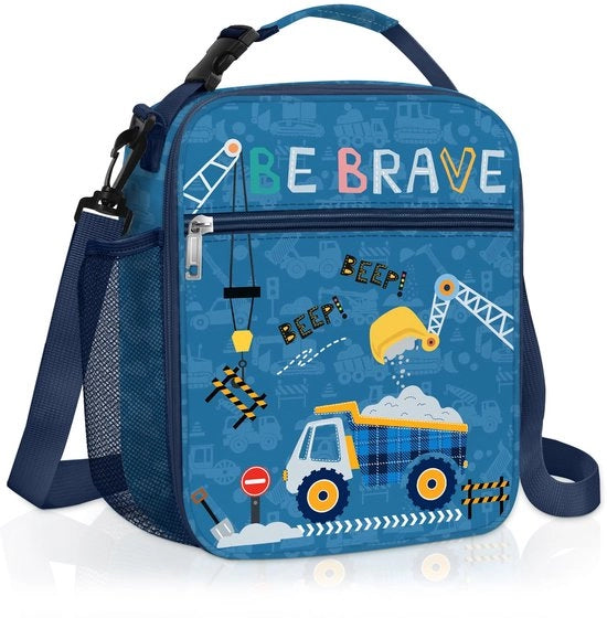 Borsa auto isolata per bambini piccoli, valigetta per pic-nic, blu, con pompa, per scuole, per viaggi in auto, per bambini