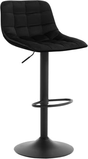 Sgabello Cucina Moderno Sgabello da Bar Girevole con Poggiapiedi, in Velluto Nero BH273sz-1