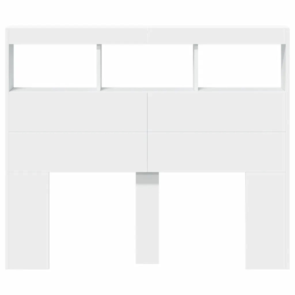 Testiera con Contenitore a LED Bianca 120x17x102 cm