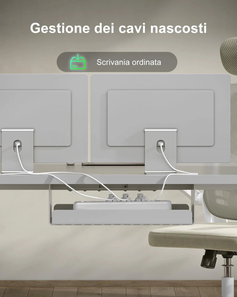 120 x 80 CM scrivania regolabile in altezza, scrivania da ufficio con quattro sezioni, scrivania per computer con funzione di memoria, Grigio