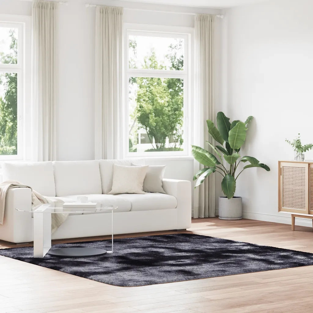 Tappeto Shaggy a Pelo Lungo NAVARRA Grigio Scuro 240x240 cm