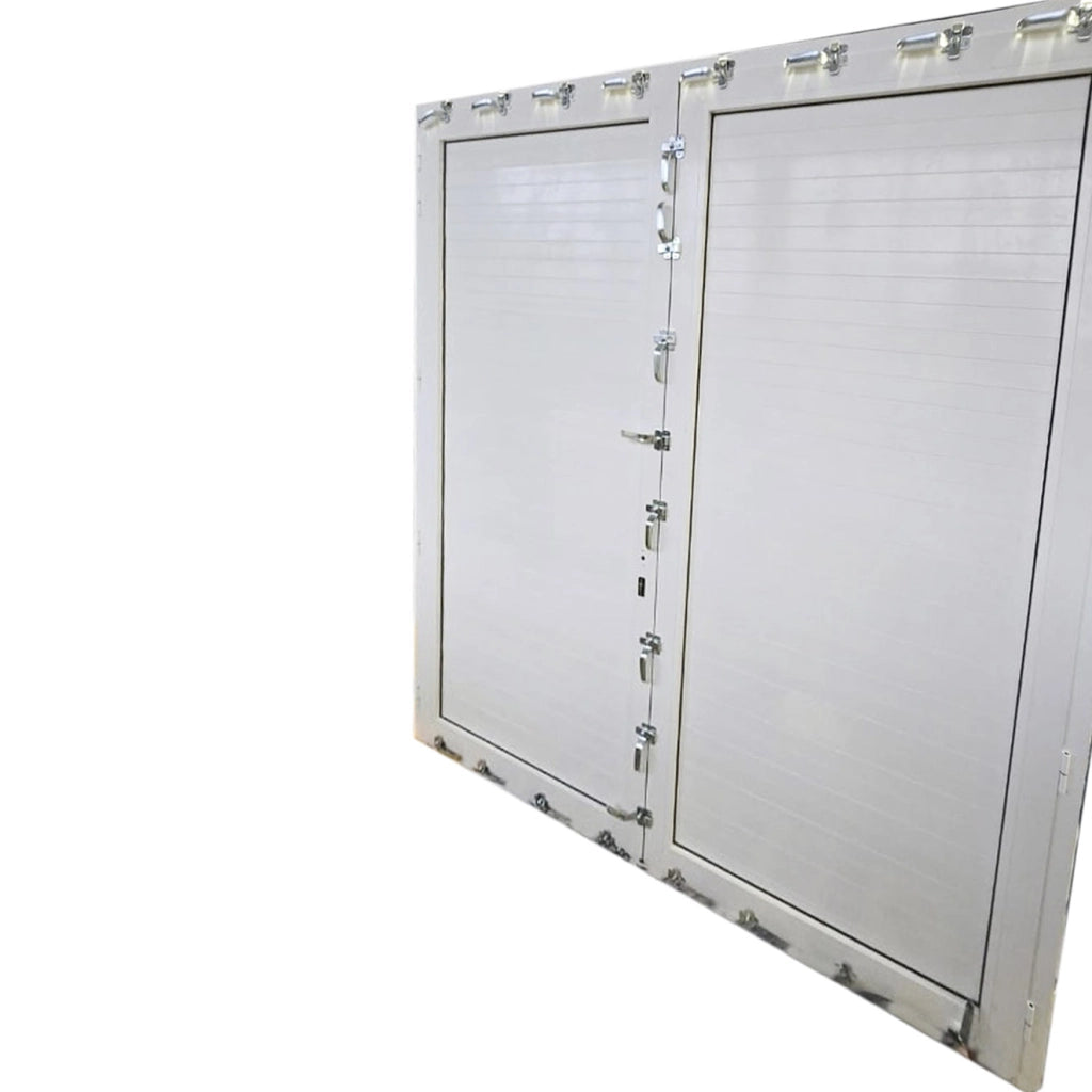 Porta antiallagamento su misura anta doppia altezza da 160 a 220 cm larghezza da 150 a 180 cm colore alluminio
