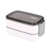 Contenitore per alimenti a doppio scomparto a 2 livelli con coperchio ermetico Bianco / Grigio Cheffinger