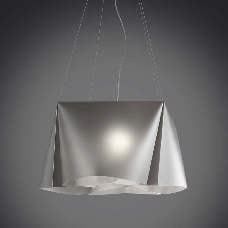 Lampadario a sospensione cinque luci luci WANDA in Polilux Argento diametro 59x h31 cm