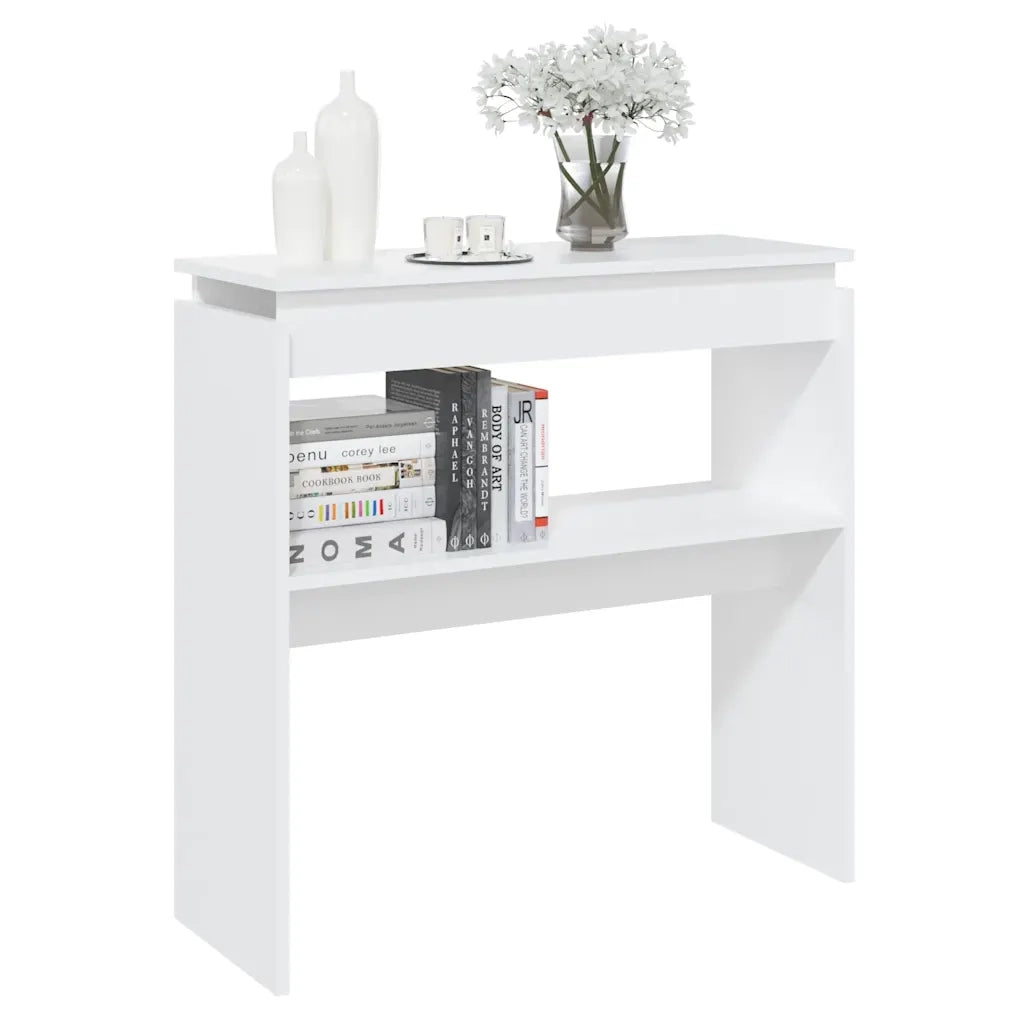 Tavolino Consolle | Tavolo d'Ingresso Bianco 80x30x80 cm in Legno Multistrato