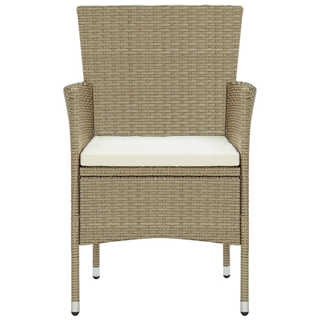 Set da Pranzo per Giardino 11 pz in Polyrattan Beige 3058574