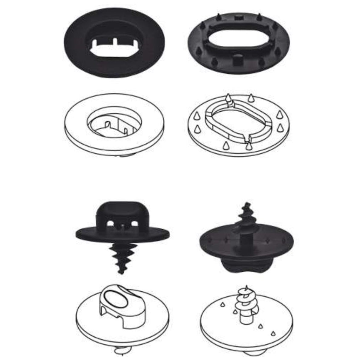 SPRINT04611 , Toyota IQ dal 2008-2014 , (owal2 +screwoval - 4 fix 4 perni)