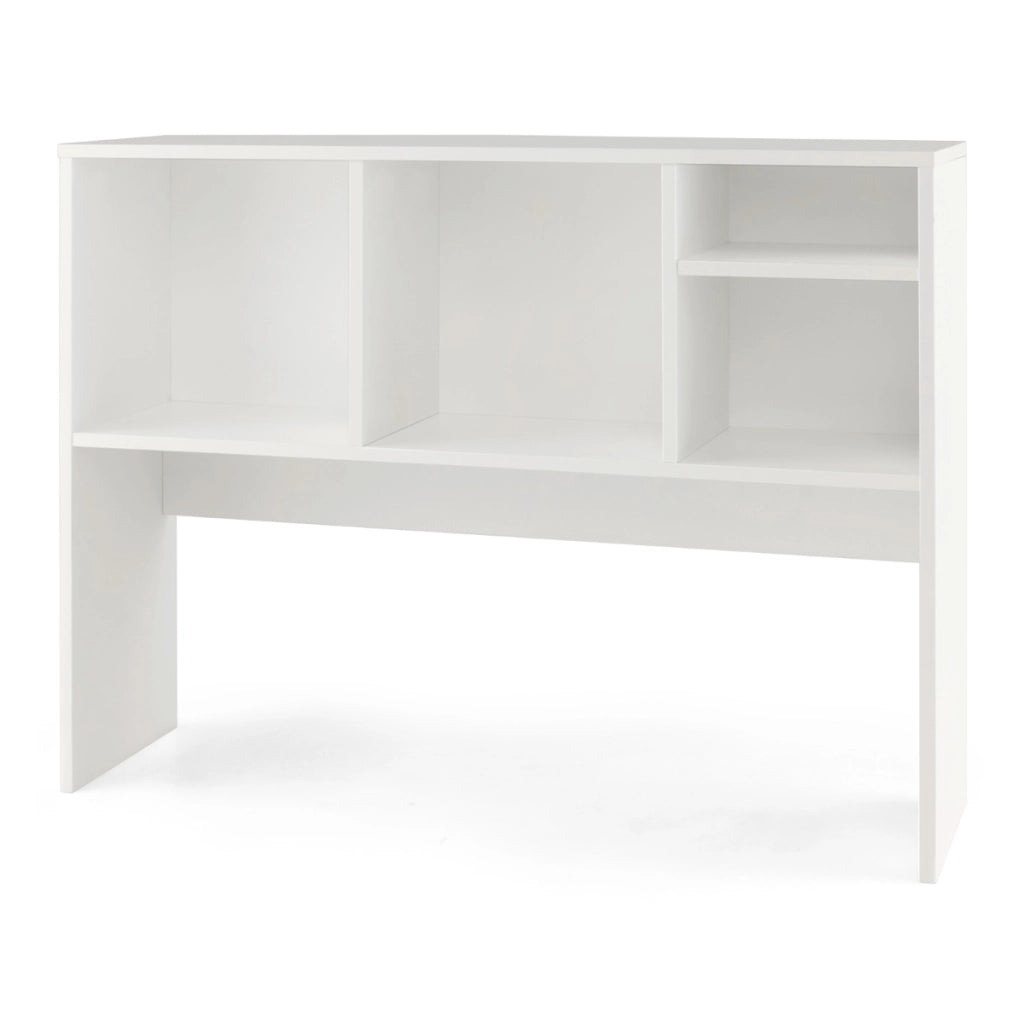Libreria da scrivania per computer con 4 cubi e scomparto posteriore aperto, Organizzatore di stoccaggio per scrivania Bianco-Scaffali e librerie
