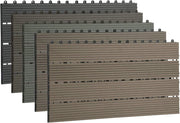 12 Pezzi Piastrella per Pavimento da Giardino Terrazza Pavimento ad Incastro per Casa Fai da Te Pavimentazione in WPC 30x60 cm Marrone