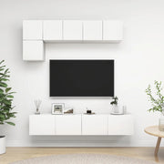 Set di Mobili Porta TV 5 pz Bianco in Legno Multistrato 3078693