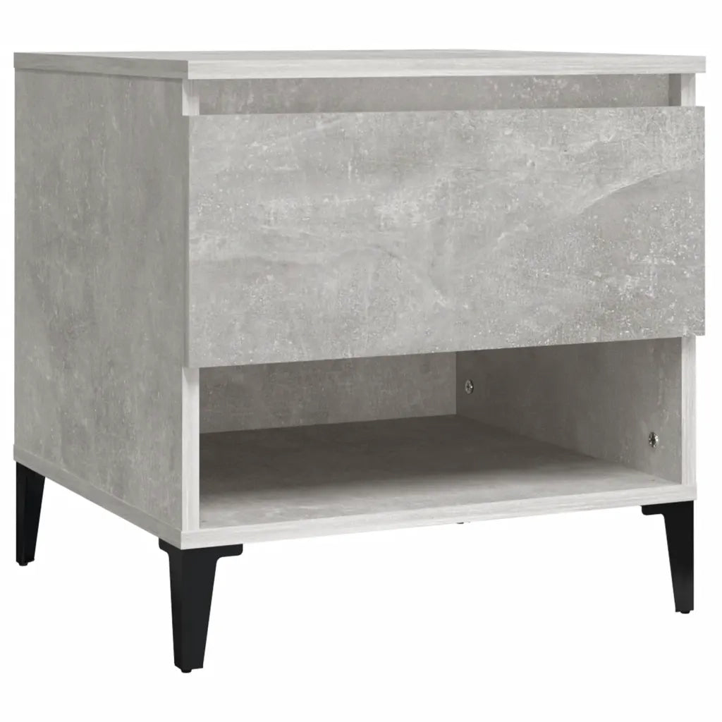 Tavolino | Tavolo laterale Grigio Cemento 50x46x50 cm in Legno Multistrato