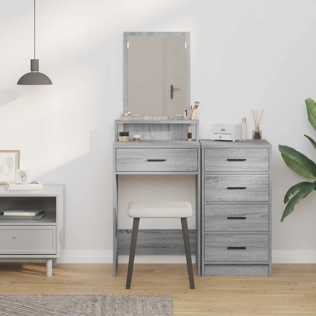 Toeletta | Tavolo da Trucco con cassetto Grigio Sonoma 50 x 41 x 140 cm