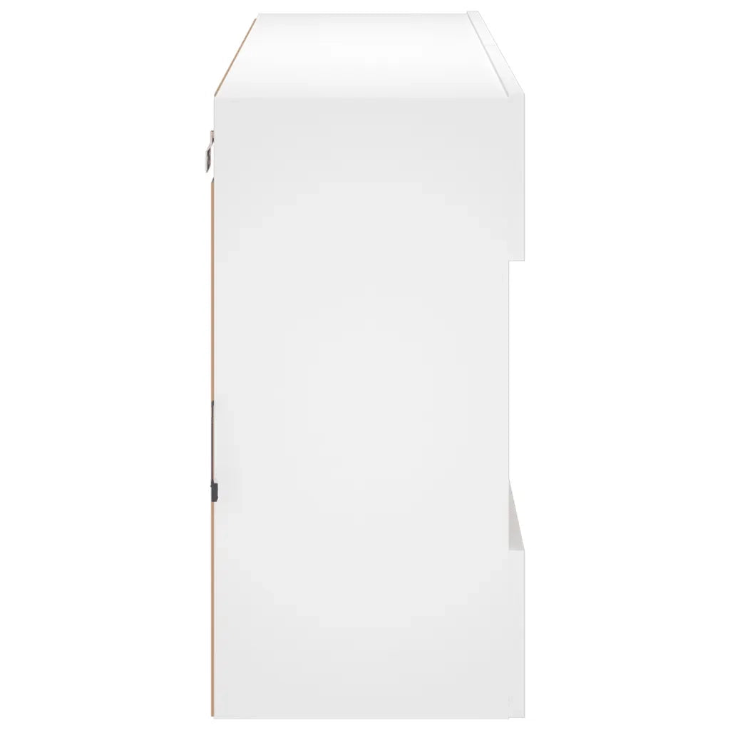 Mobile TV a Parete con Luci LED Bianco 98,5x30x60,5 cm 837106