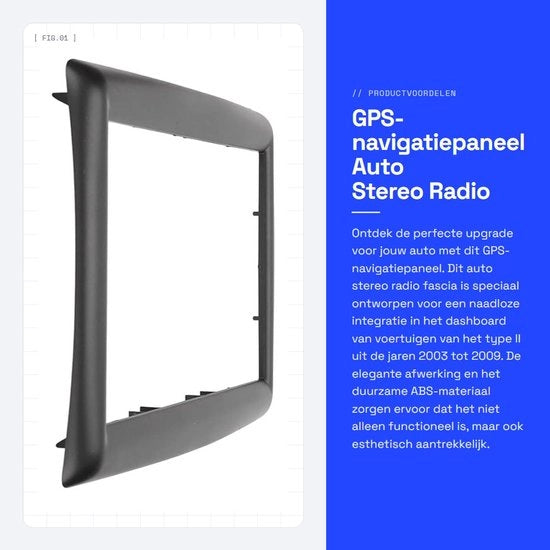 Pannello di Navigazione - Fascia per Autoradio - Materiale ABS Rigido - Profilo Liscio - Installazione Facile - Decorazione Stilizzata