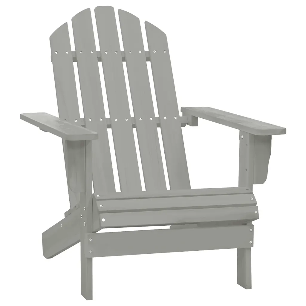 Sedia da Giardino Adirondack con Tavolino-Mobili da giardino Legno Abete Grigio