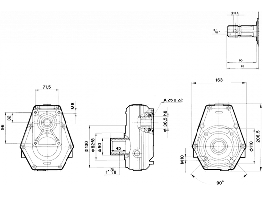 Moltiplicatore pompe idrauliche gruppo 2 attacco 3/8 fem. inn. rapido 1:3,5