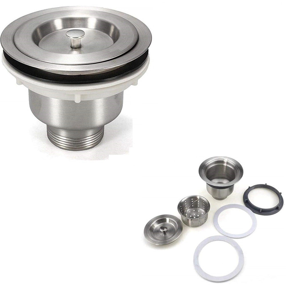 Trade Shop - Tappo Piletta Di Scarico Per Lavello Universale  10076 Copertura Acciaio Inox -