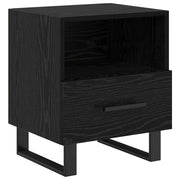 Comodino | Armadio da Notte | Mobiletto da notte con cassetto Rovere Nero 40 x 35 x 47,5 cm