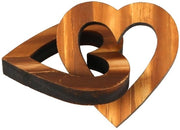 Ornamenti a forma di cuore in legno - Regalo romantico - Matrimonio/Jubileo - San Valentino - 9,5 x 7 cm - Progetto delicato