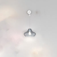 Applique Filo Contemporanea Dress Metallo Bianco Vetro Blu 1 Luce E27