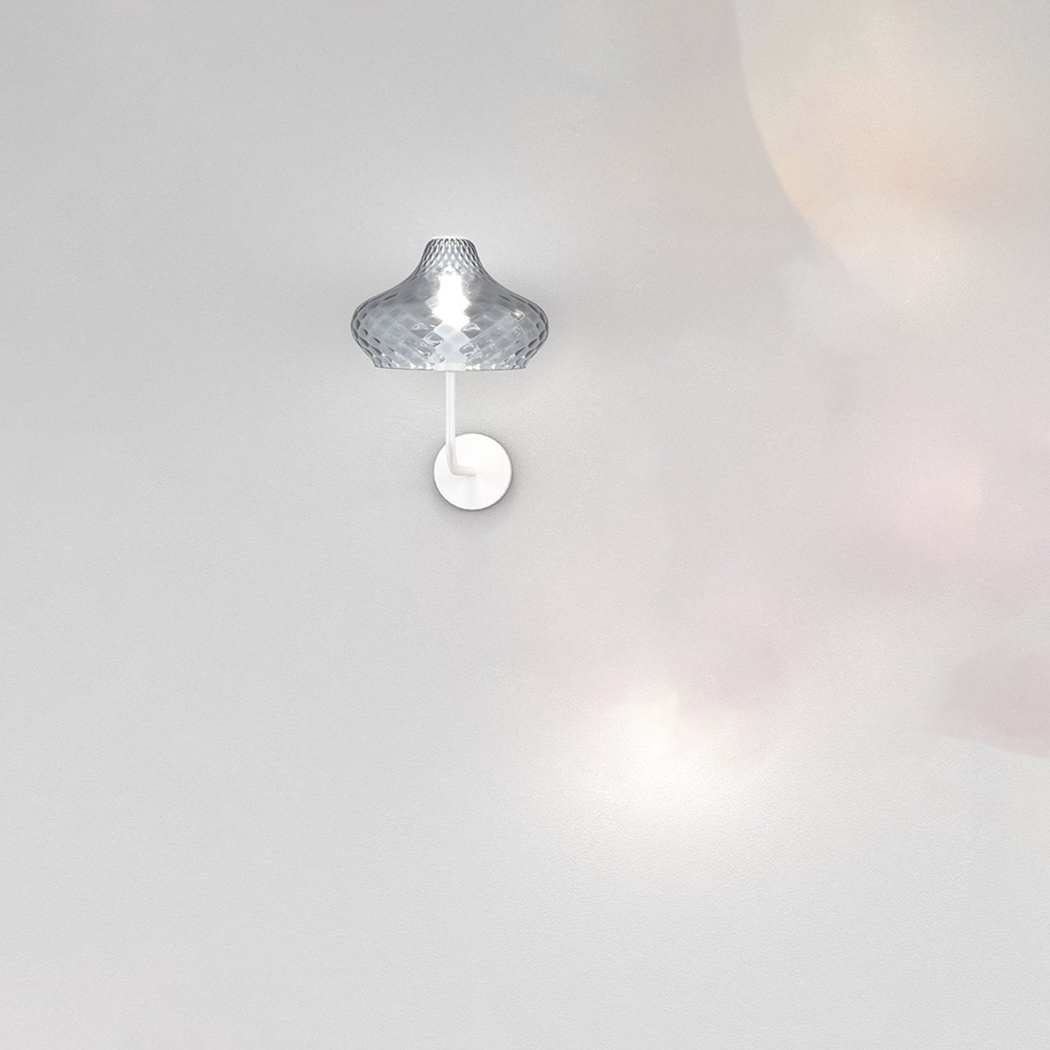 Applique Contemporanea Dress Metallo Bianco Vetro Blu 1 Luce E27