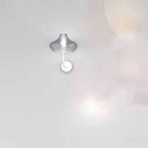 Applique Contemporanea Dress Metallo Bianco Vetro Blu 1 Luce E27