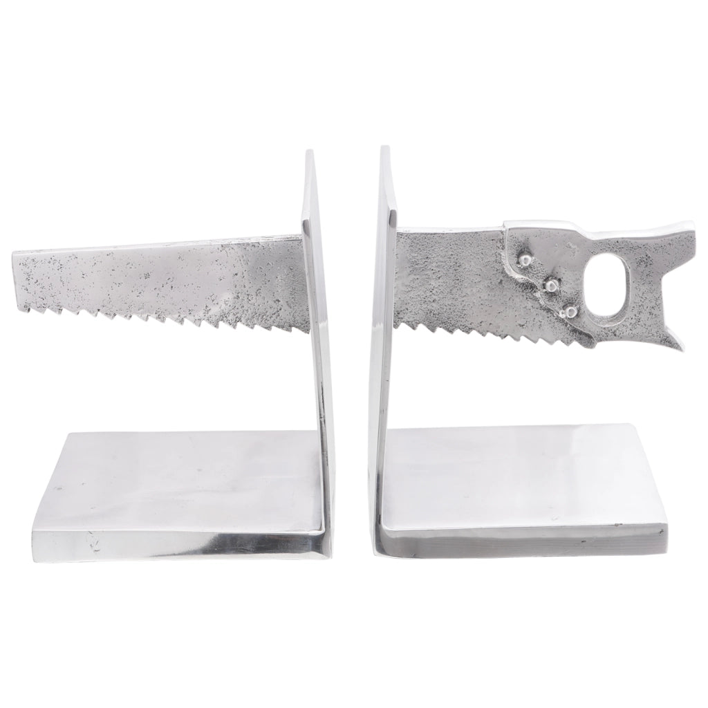 Fermalibri 2 pz Argento 11x14x17,5 cm Alluminio Seghettato