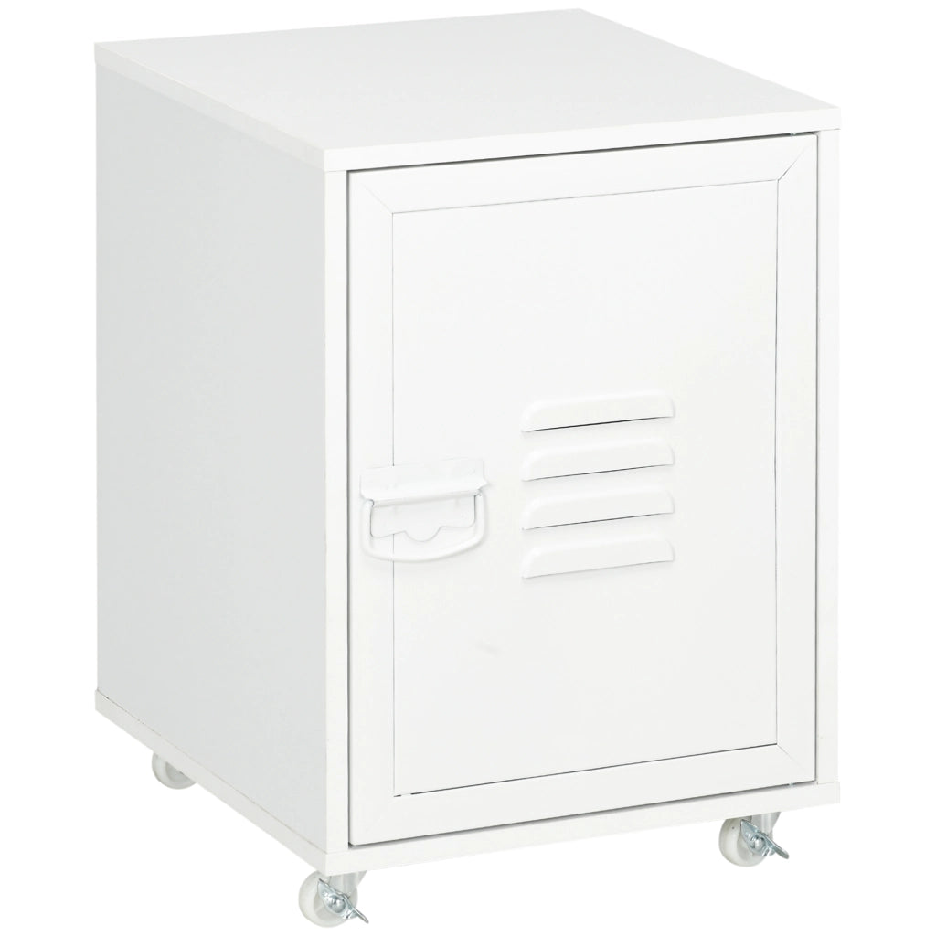 Cassettiera con Ruote e Ripiani Regolabili ¨C zephmum ¨C 38x38,5x55,5 cm Bianco