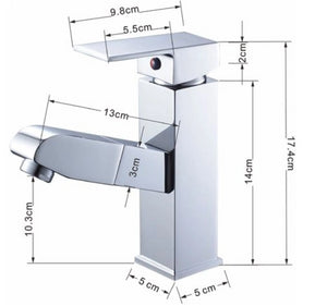 Rubinetto miscelatore lavabo con doccia estraibile