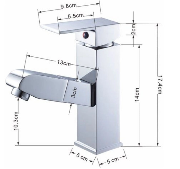 Rubinetto miscelatore lavabo con doccia estraibile