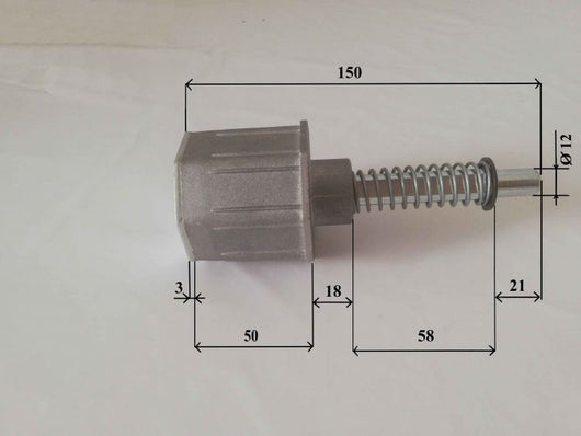 Calotta in alluminio con molla per rullo da 60 mm