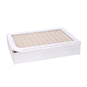 Scatola portathe legno bianco rettangolare cm 20x6x29