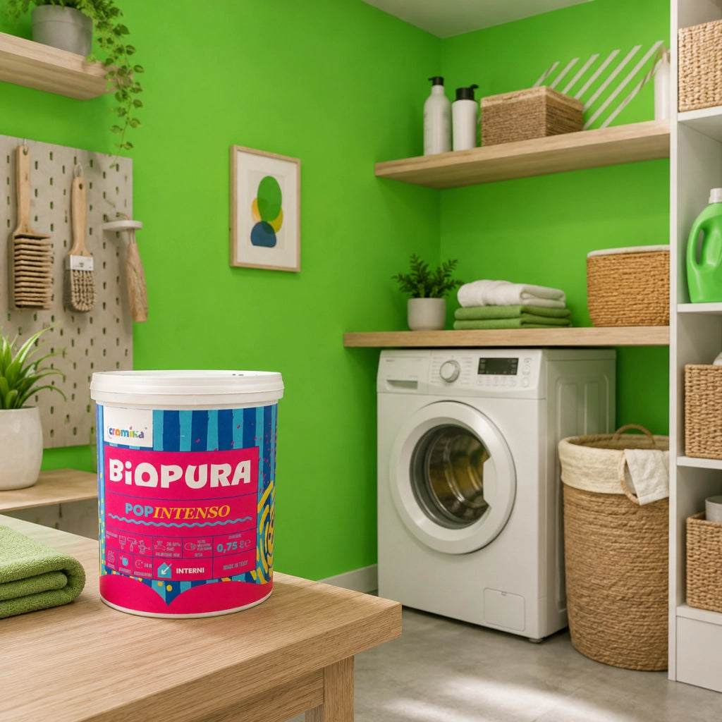 Popintenso palestra e decori interni pittura murale lavabile e coprente cromika *** formato 0,750 lt, colore- verde f...