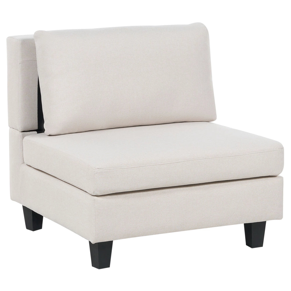 Poltrona imbottita in tessuto beige chiaro a 1 posto sezione modulare stile moderno scandinavo soggiorno