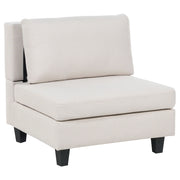 Poltrona imbottita in tessuto beige chiaro a 1 posto sezione modulare stile moderno scandinavo soggiorno