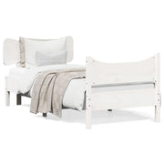 Letto singolo | Letto per adulti | Giroletto senza Materasso Bianco 75x190 Legno Massello di Pino