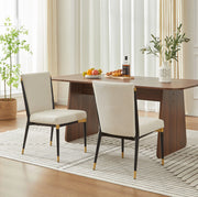 Set di 2 sedie da pranzo beige con struttura nero-oro