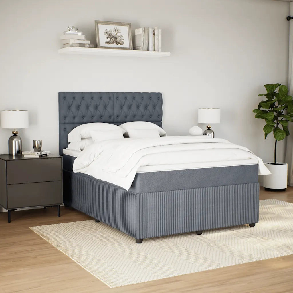 Giroletto a Molle con Materasso Grigio Scuro 160x200 cm Velluto 3294689