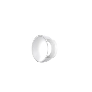 Appliques - Lampade Da Parete Drum Metallo Bianco Vetro 1 Luce Led 8W Calda